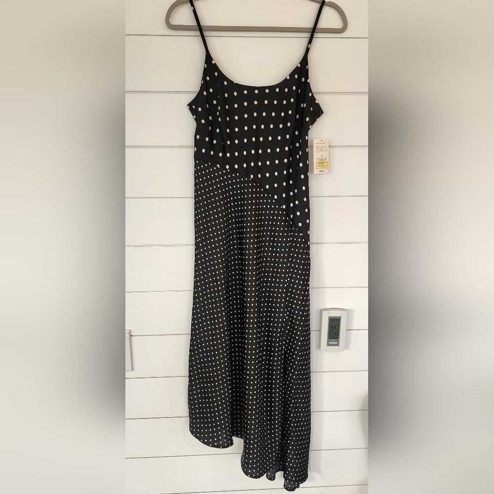 Black Polka Dot Slip Style Dress
